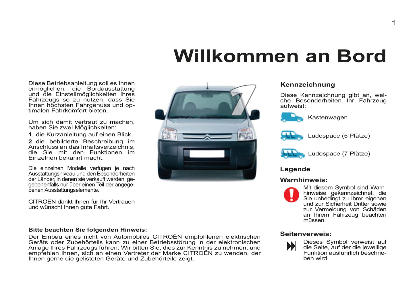 2011-2012 Citroën Berlingo First Owner's Manual | German