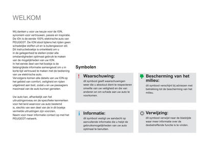 2012-2014 Peugeot Ion Gebruikershandleiding | Nederlands