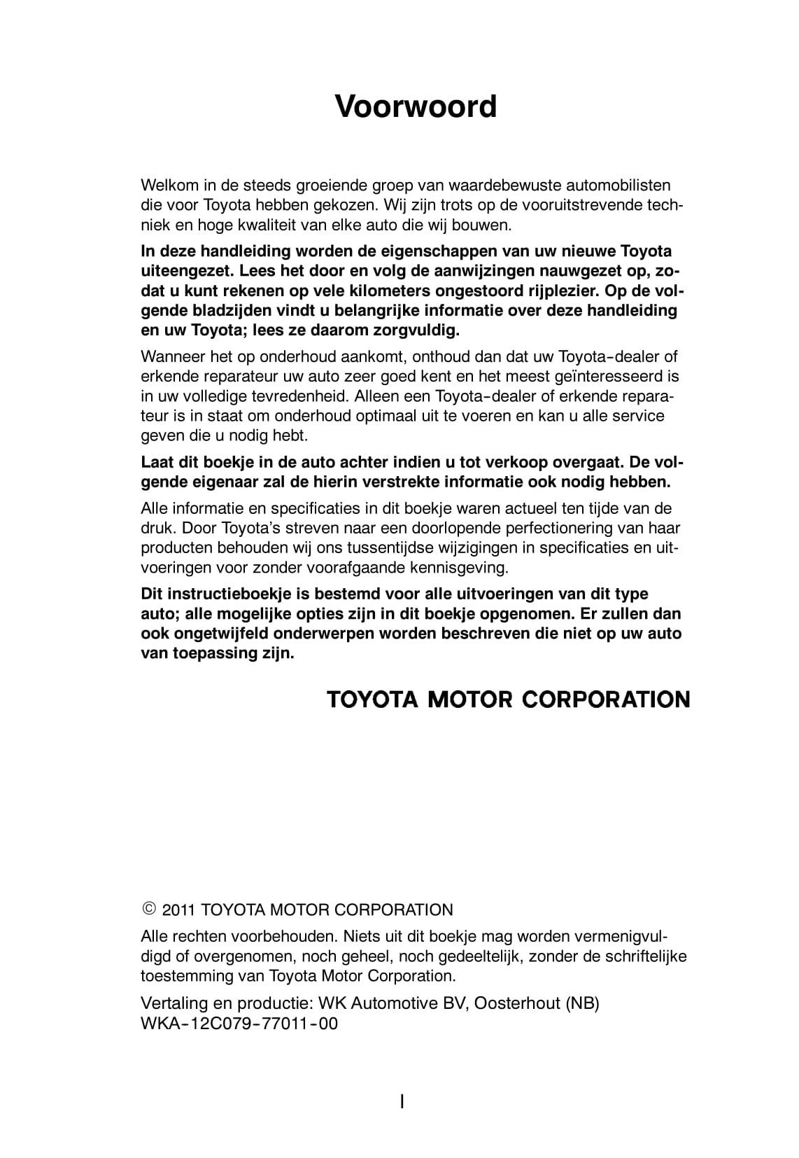 2011-2012 Toyota RAV4 Owner's Manual | Dutch