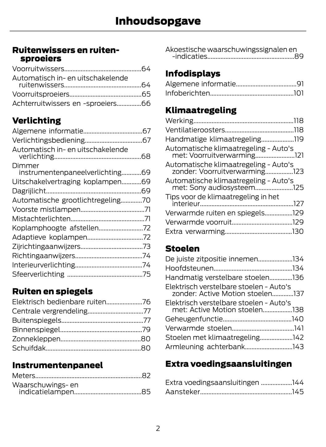 2014-2015 Ford Mondeo Owner's Manual | Dutch