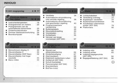 2008-2009 Peugeot 407/407 SW Owner's Manual | Dutch