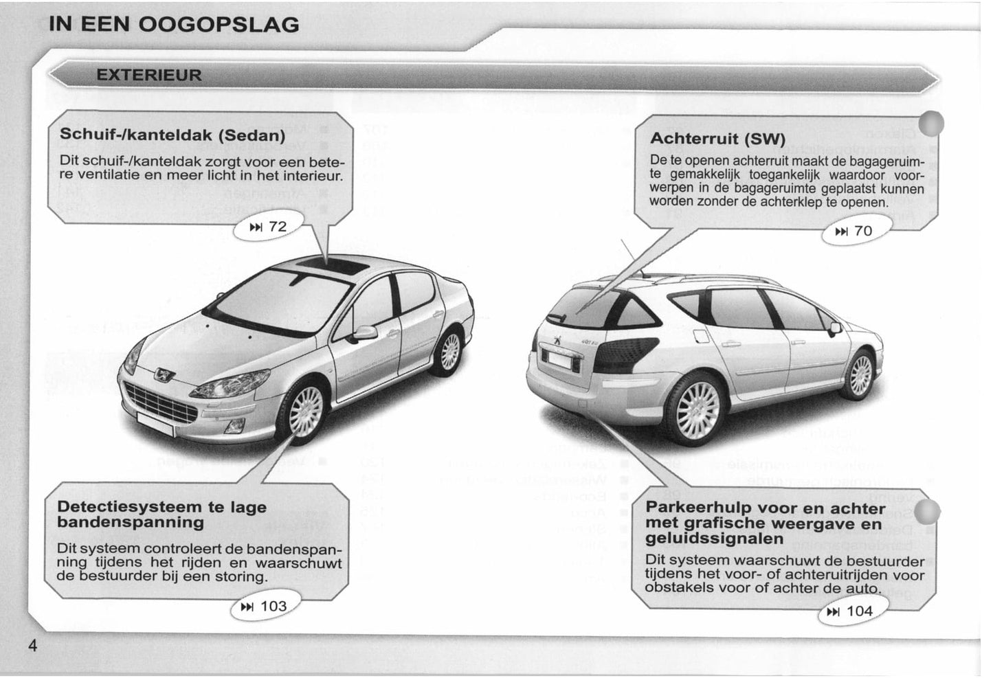 2008-2009 Peugeot 407/407 SW Owner's Manual | Dutch