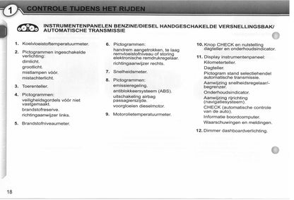 2008-2009 Peugeot 407/407 SW Owner's Manual | Dutch