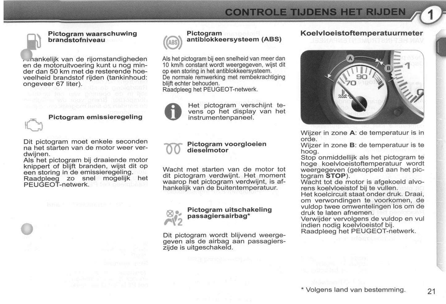 2008-2009 Peugeot 407/407 SW Owner's Manual | Dutch