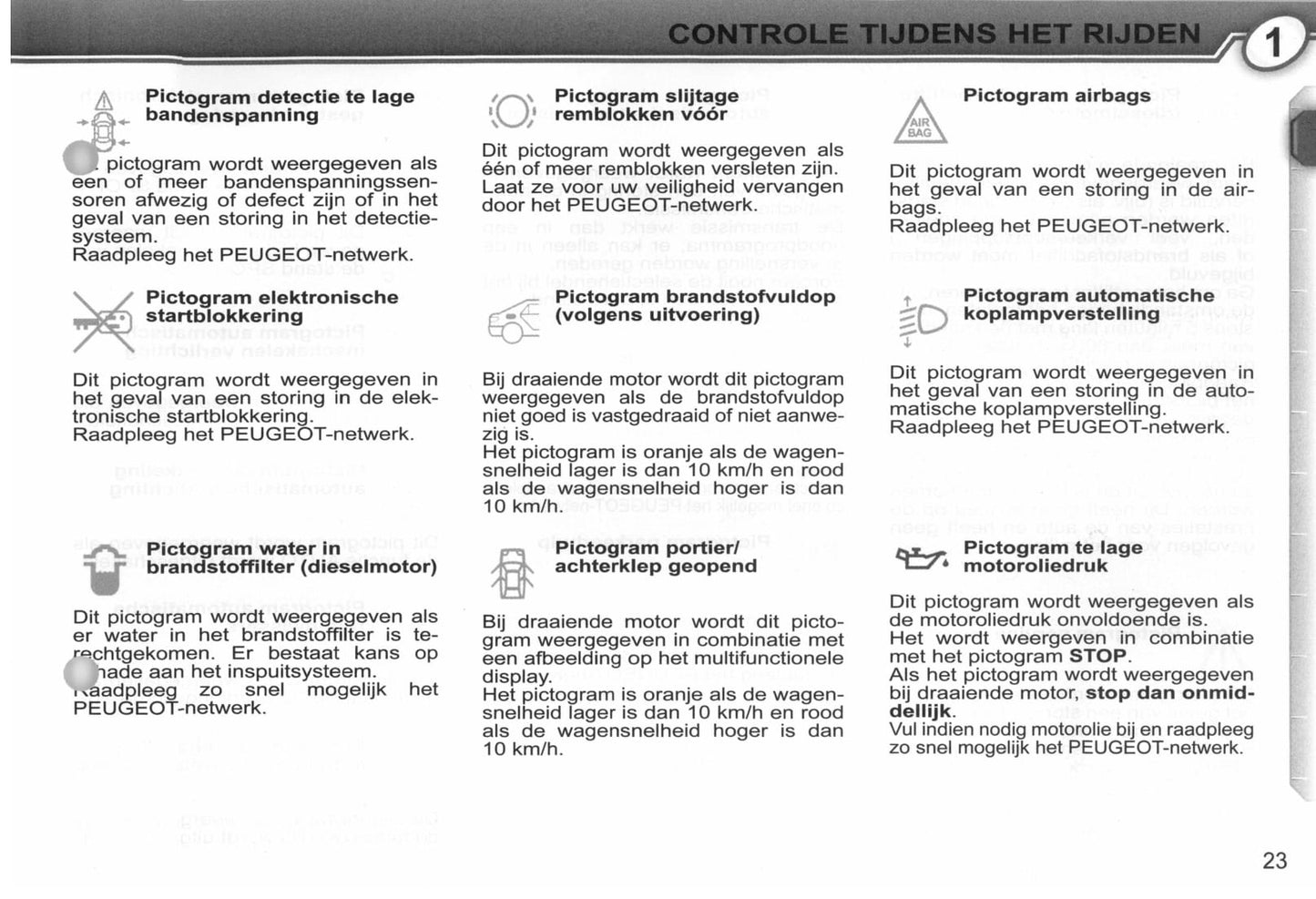 2008-2009 Peugeot 407/407 SW Owner's Manual | Dutch