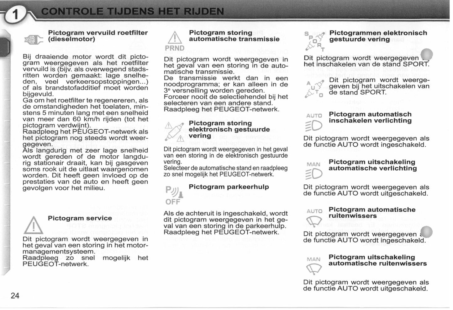 2008-2009 Peugeot 407/407 SW Owner's Manual | Dutch