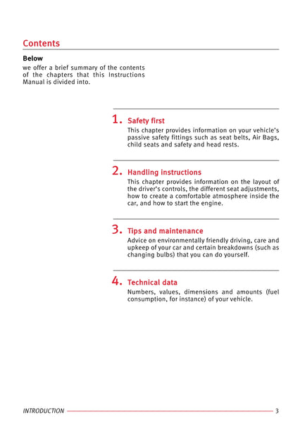 2003-2004 Seat Leon Owner's Manual | English