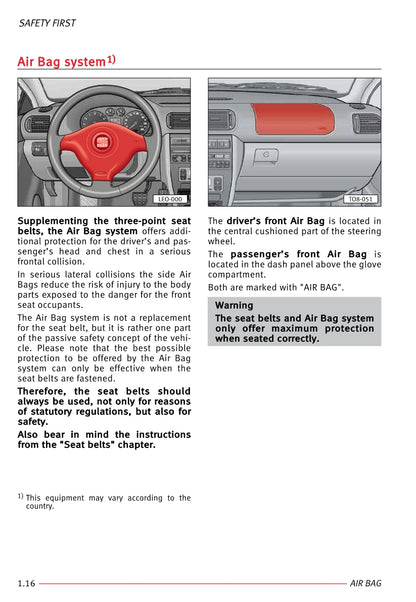 2003-2004 Seat Leon Owner's Manual | English