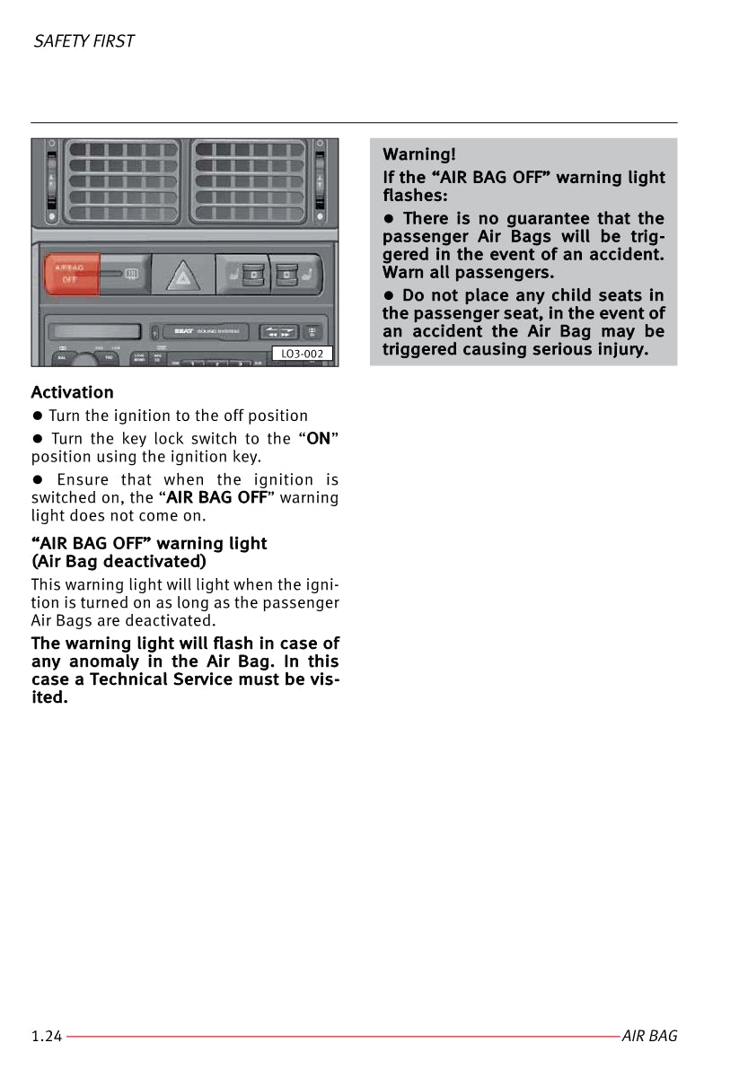 2003-2004 Seat Leon Owner's Manual | English