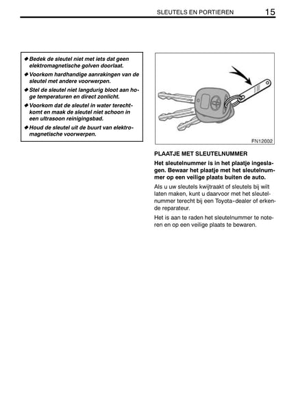 2006-2008 Toyota Avensis Owner's Manual | Dutch