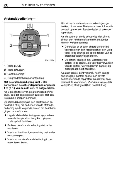 2006-2008 Toyota Avensis Owner's Manual | Dutch