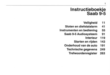 2005-2009 Saab 9-5 Owner's Manual | Dutch