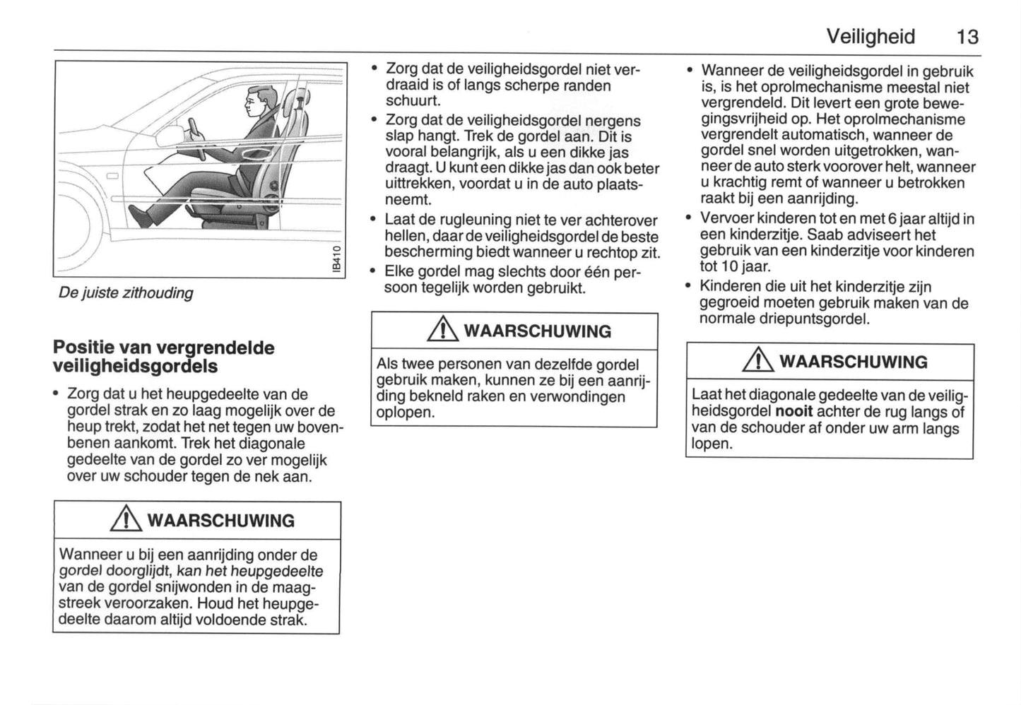 2005-2009 Saab 9-5 Owner's Manual | Dutch