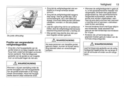 2005-2009 Saab 9-5 Owner's Manual | Dutch