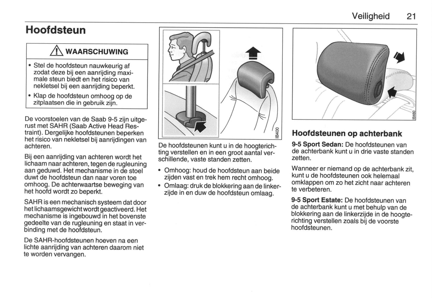 2005-2009 Saab 9-5 Owner's Manual | Dutch