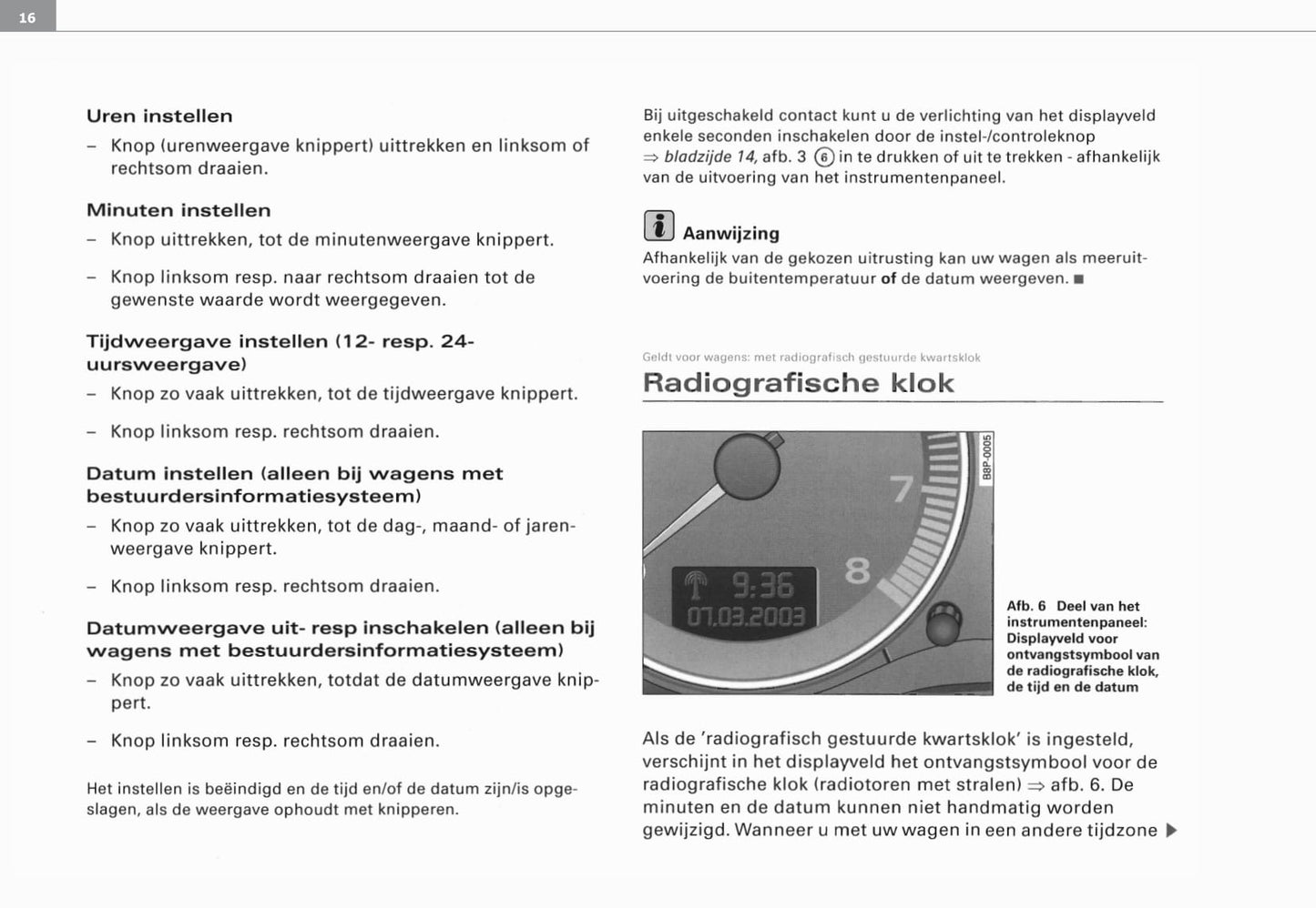 2003-2008 Audi A3 Owner's Manual | Dutch