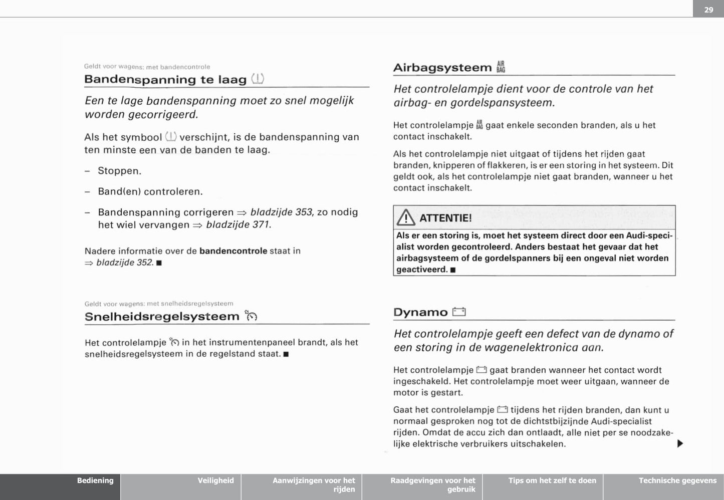 2003-2008 Audi A3 Owner's Manual | Dutch