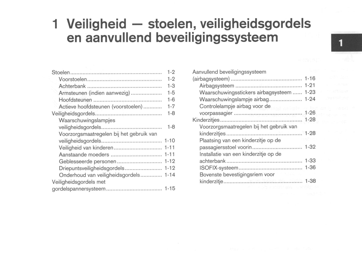 2008-2009 Nissan Qashqai Owner's Manual | Dutch