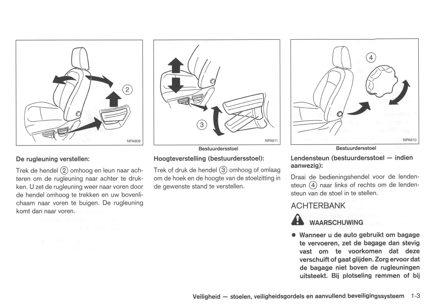 2008-2009 Nissan Qashqai Owner's Manual | Dutch