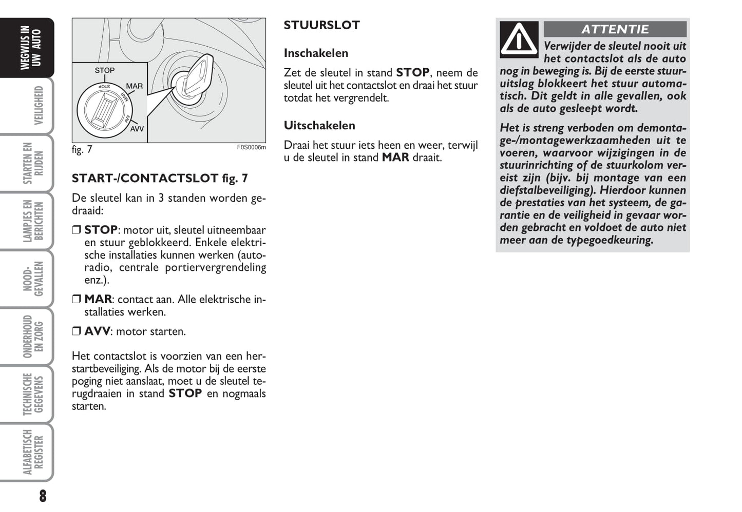 2009-2010 Fiat 500C Owner's Manual | Dutch