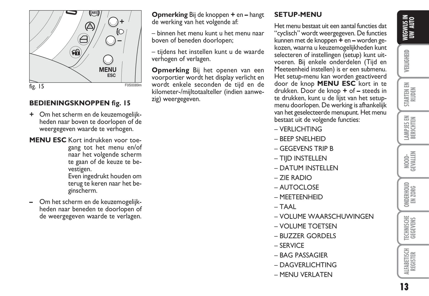 2009-2010 Fiat 500C Owner's Manual | Dutch