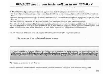 2001-2002 Renault Mégane Owner's Manual | Dutch