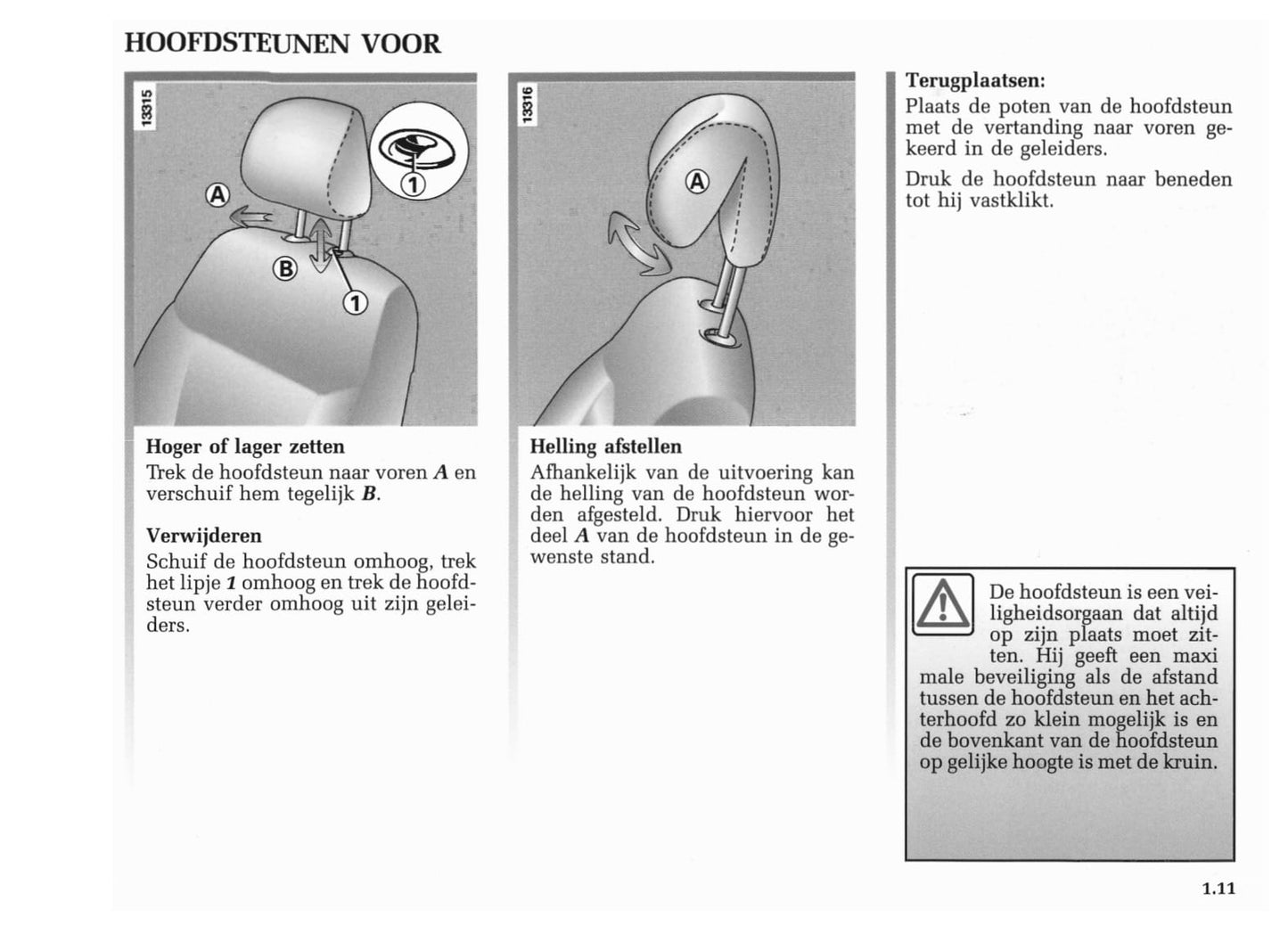 2001-2002 Renault Mégane Owner's Manual | Dutch