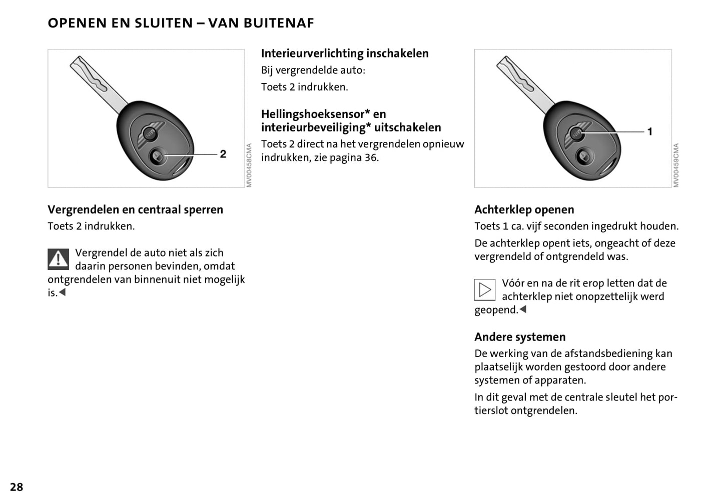 2001-2006 Mini Cooper/One Owner's Manual | Dutch