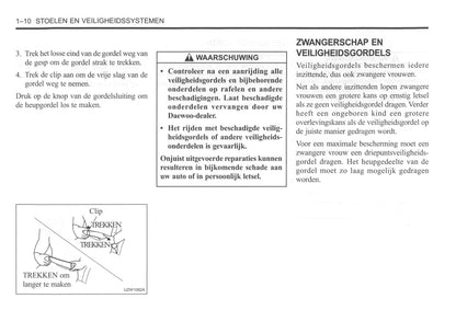 2000-2004 Daewoo Tacuma Bedienungsanleitung | Niederländisch