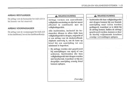 2000-2004 Daewoo Tacuma Bedienungsanleitung | Niederländisch