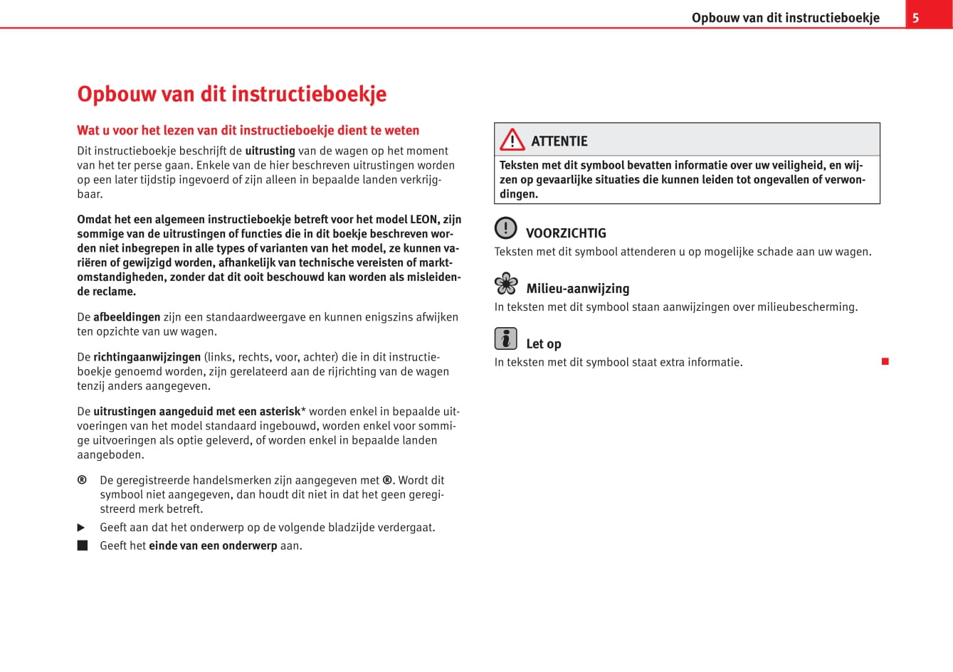 2011-2012 Seat Leon Owner's Manual | Dutch