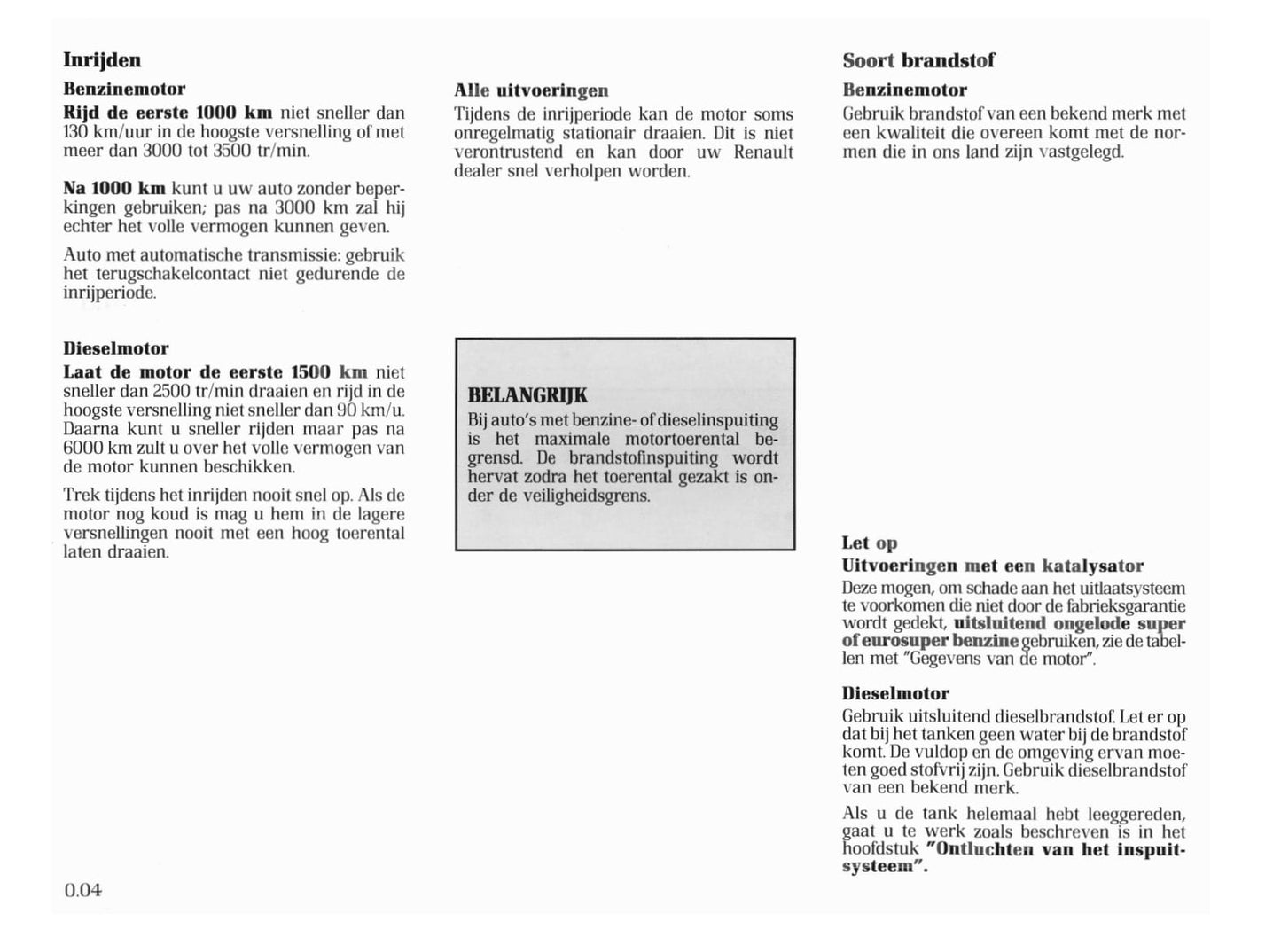 1996-1998 Renault Clio Owner's Manual | Dutch