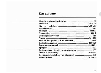 1996-1998 Renault Clio Owner's Manual | Dutch