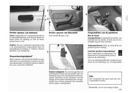 1996-1998 Renault Clio Owner's Manual | Dutch