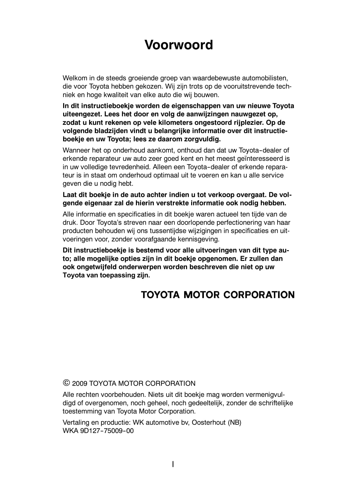 2009-2010 Toyota Dyna Owner's Manual | Dutch