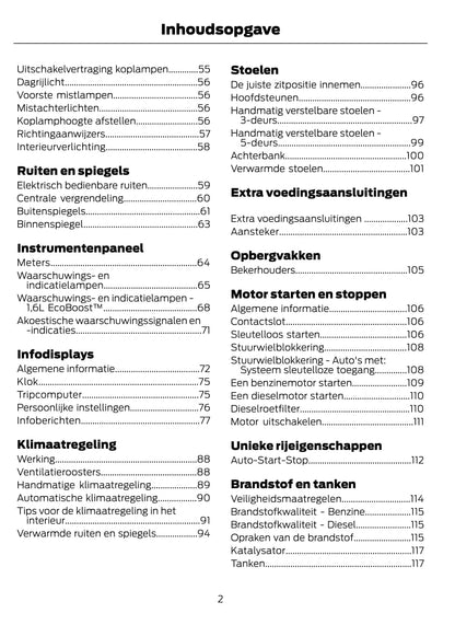 2014-2015 Ford Fiesta Owner's Manual | Dutch