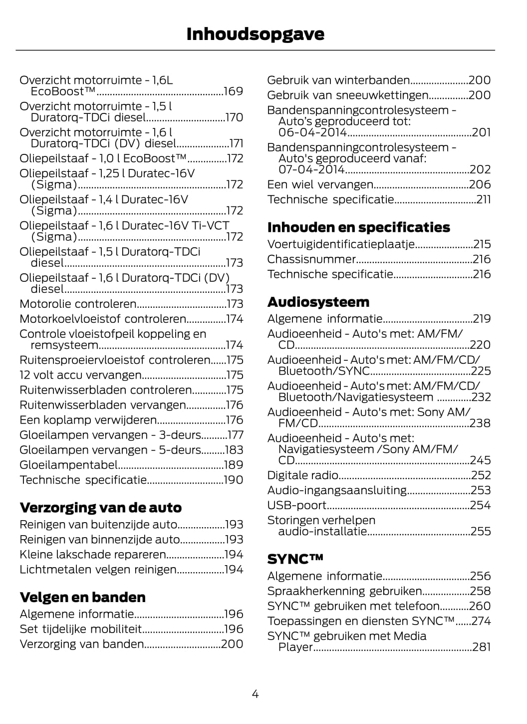 2014-2015 Ford Fiesta Owner's Manual | Dutch