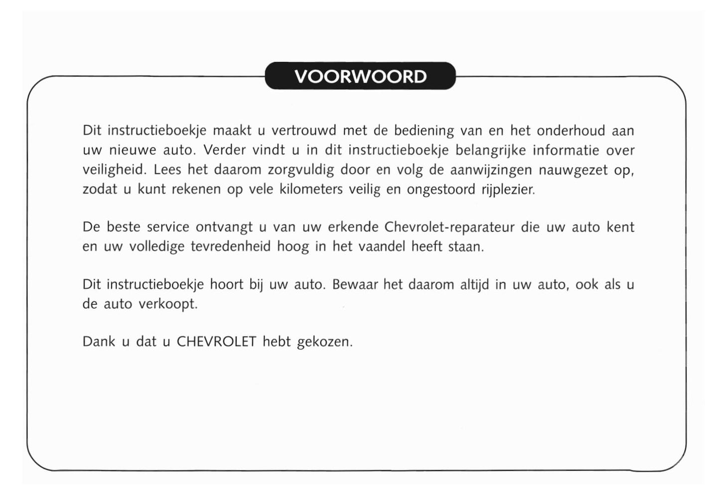 2006-2011 Chevrolet Captiva Owner's Manual | Dutch