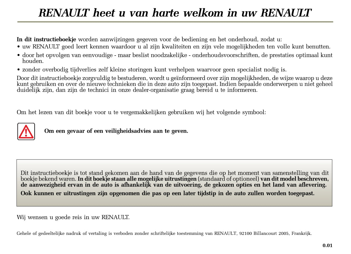 2005-2006 Renault Laguna Owner's Manual | Dutch