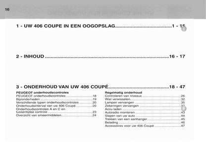 2003-2004 Peugeot 406 Coupé Gebruikershandleiding | Nederlands