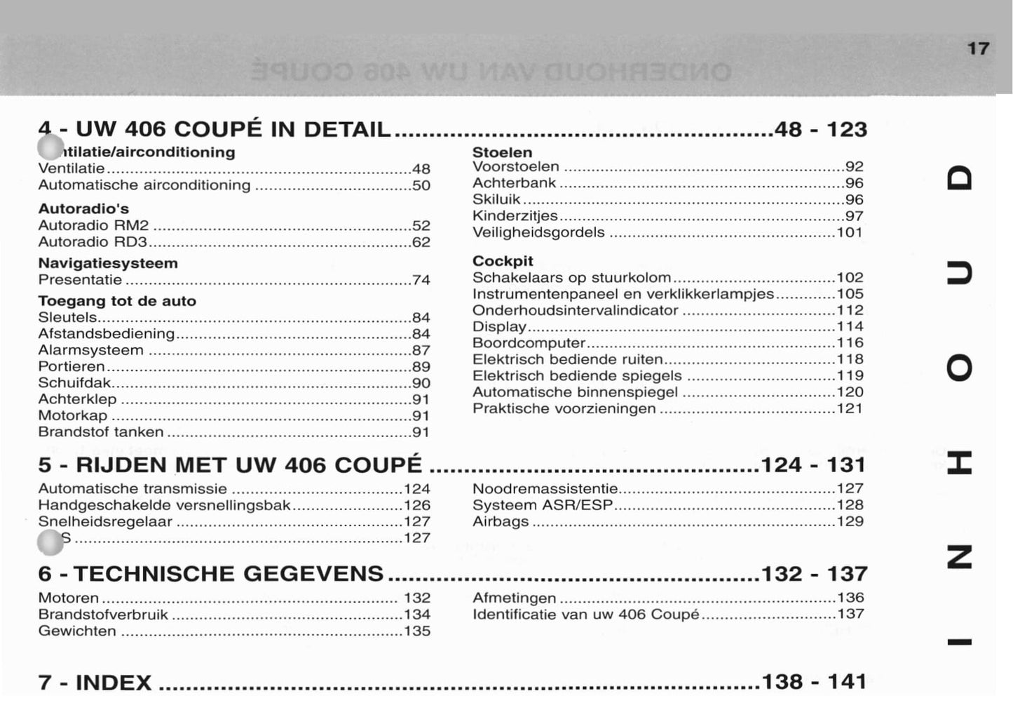 2003-2004 Peugeot 406 Coupé Gebruikershandleiding | Nederlands