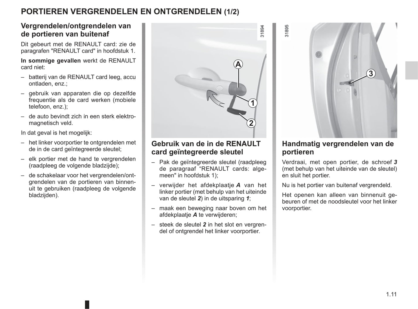 2010-2011 Renault Koleos Owner's Manual | Dutch