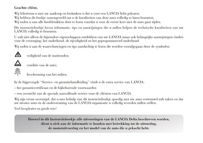 2011-2014 Lancia Delta Owner's Manual | Dutch