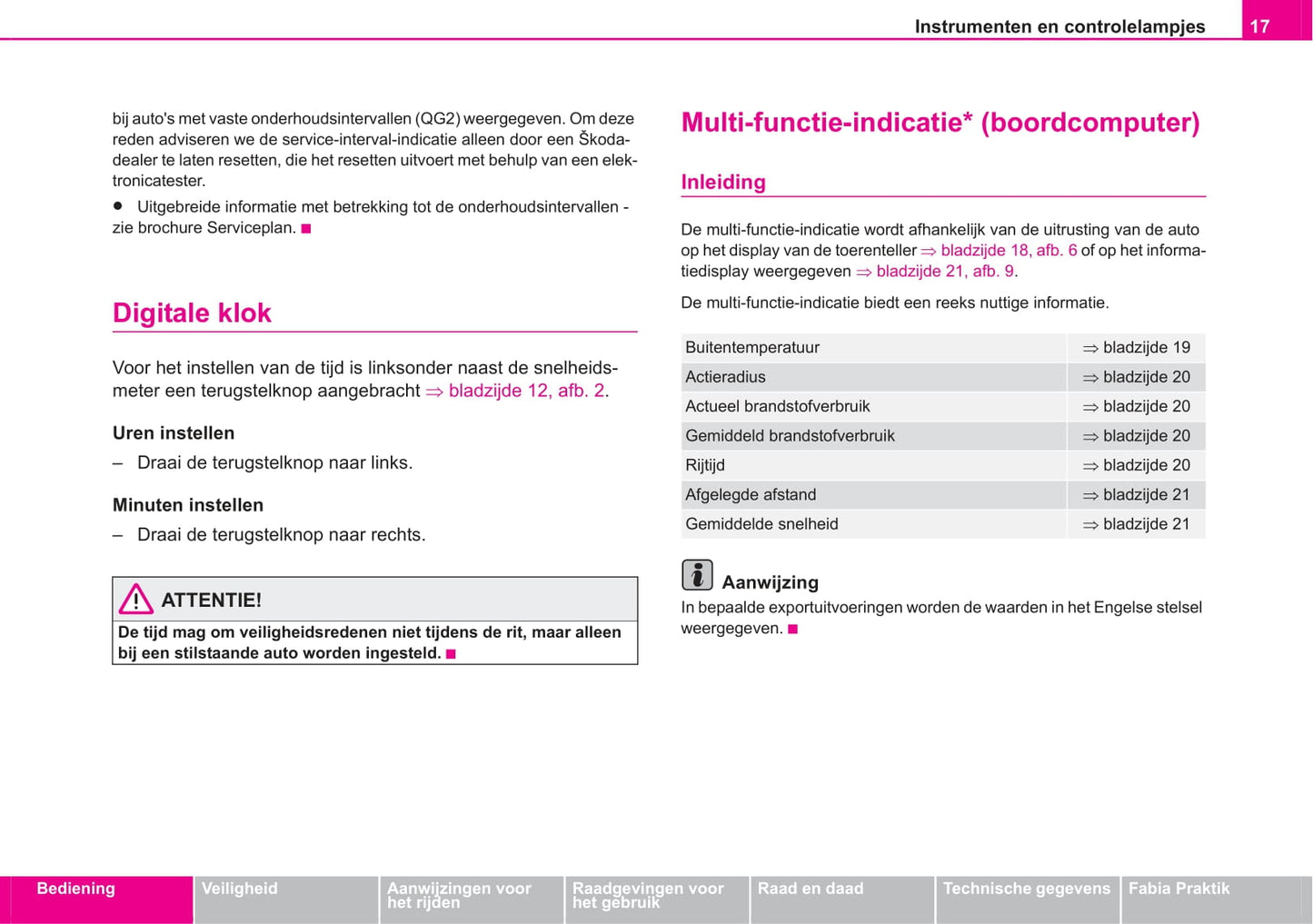 2005-2006 Skoda Fabia Owner's Manual | Dutch