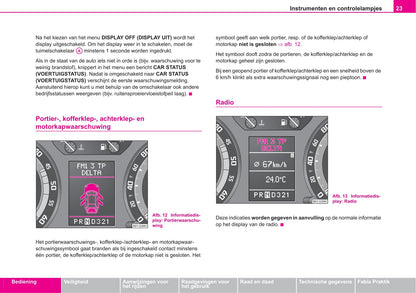 2005-2006 Skoda Fabia Owner's Manual | Dutch