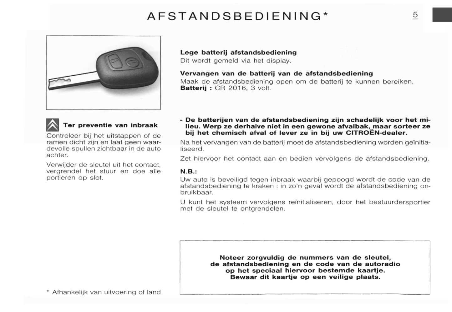 2002-2003 Citroën C3 Owner's Manual | Dutch