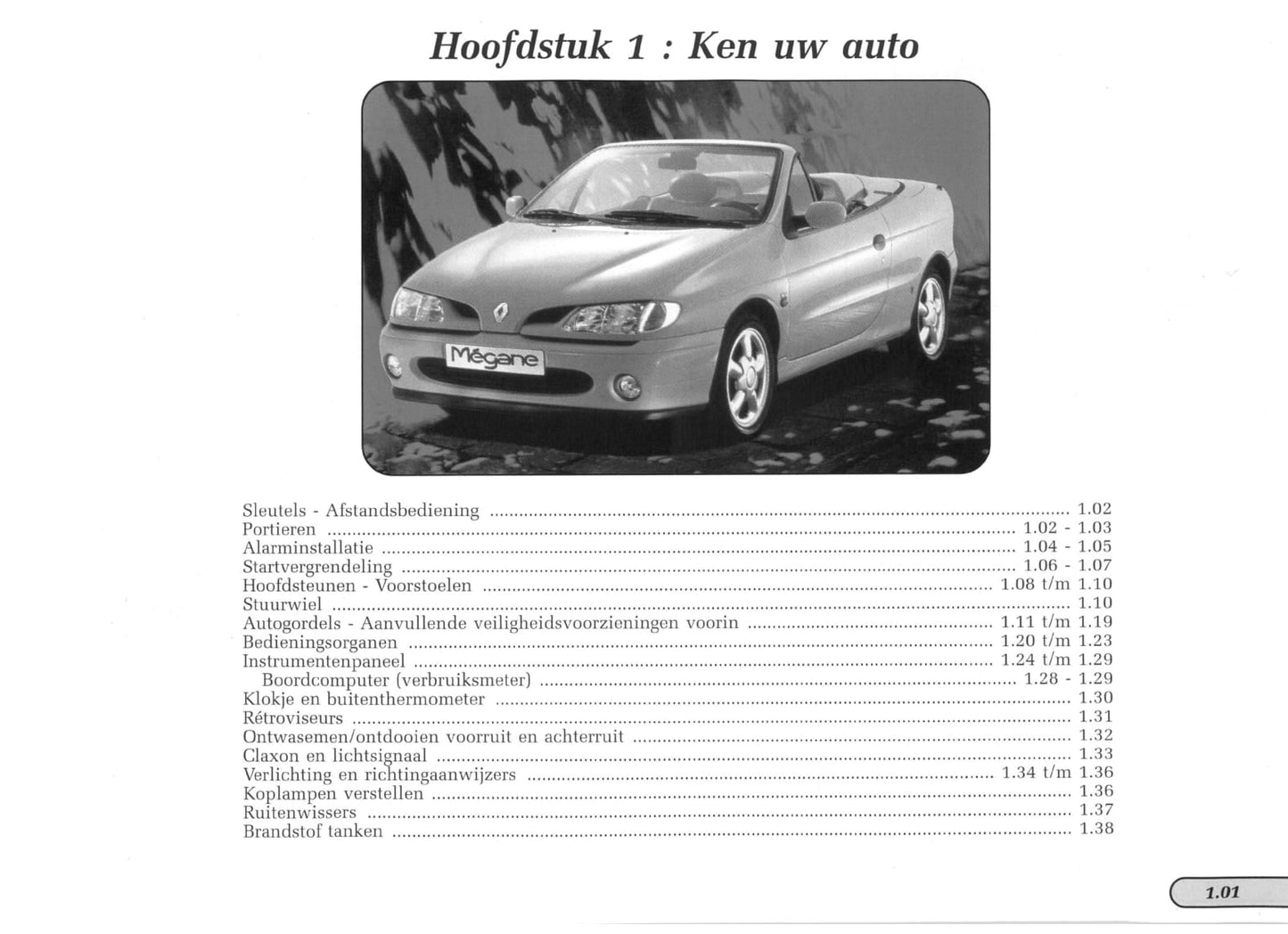 1997-1998 Renault Mégane Cabriolet/Mégane Cabrio Owner's Manual | Dutch