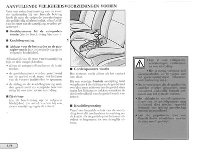 1997-1998 Renault Mégane Cabriolet/Mégane Cabrio Owner's Manual | Dutch