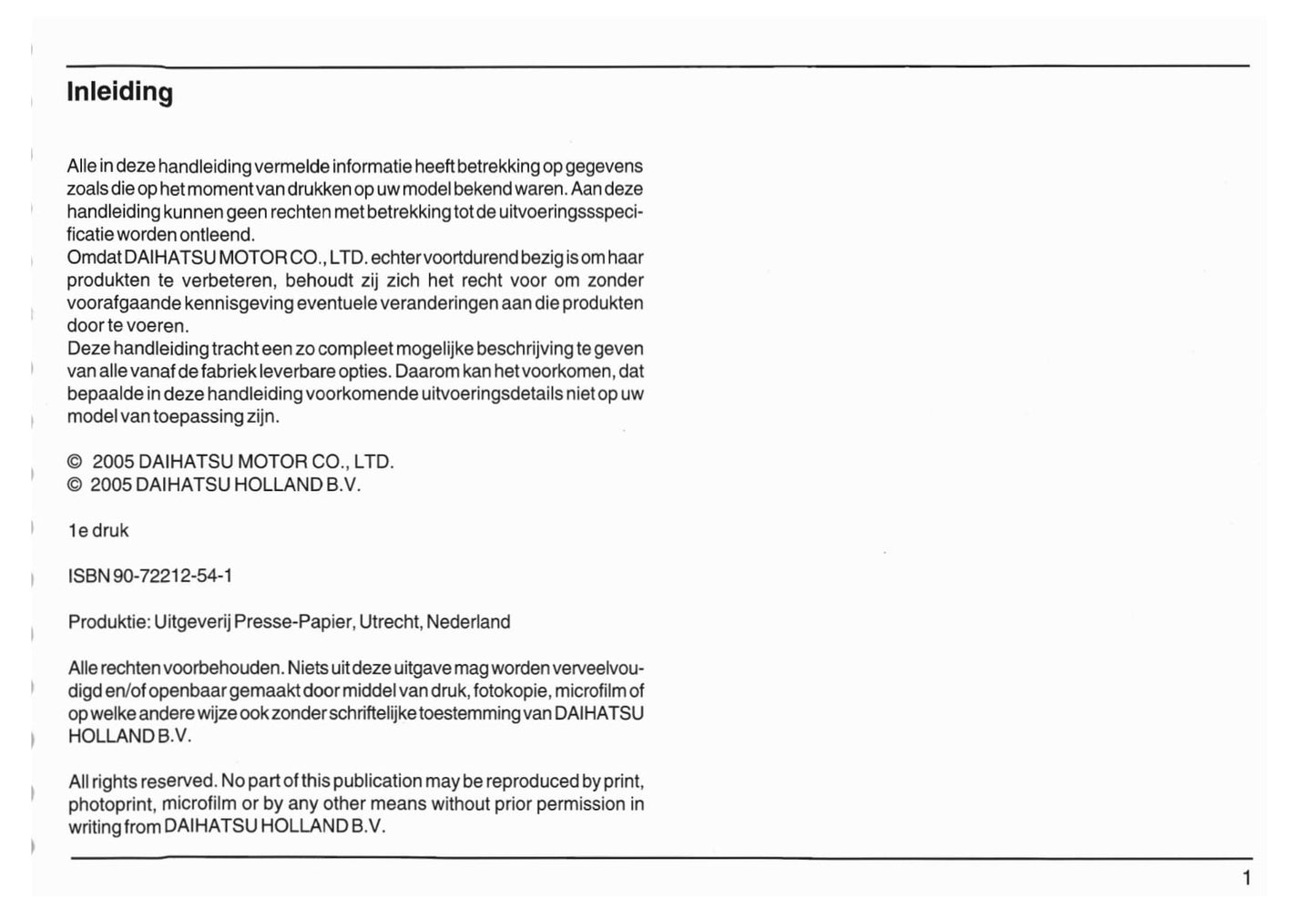 2005-2012 Daihatsu Sirion Gebruikershandleiding | Nederlands