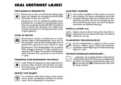 2011-2012 Fiat Panda Bedienungsanleitung | Dansk